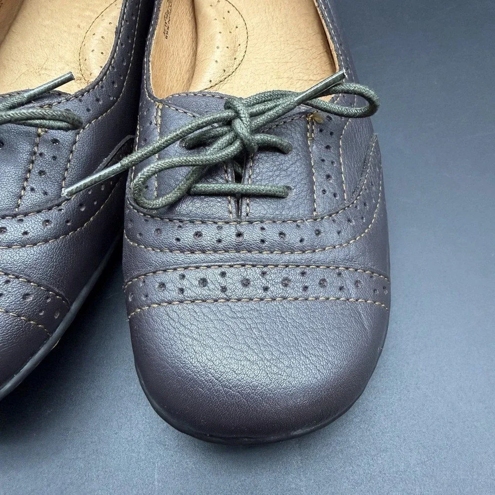 Born Shoes Women's Size 9 Brown Leather Brogue Comfort Lace up Oxfords Flats